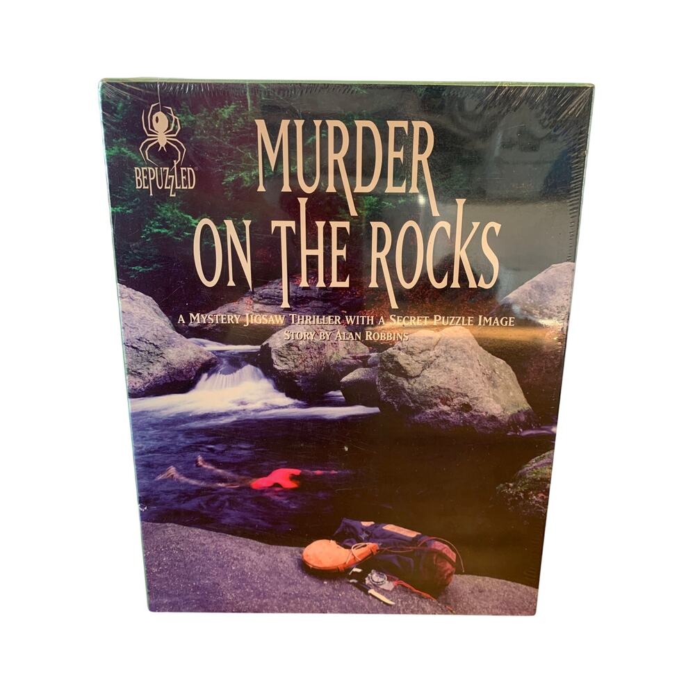 Bepuzzled Murder on the Rocks Mystery Jigsaw Secret Puzzle Image 1994 New Sealed
